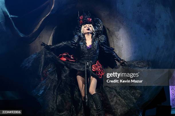 Lady Gaga performs onstage during The MAYHEM Ball Tour at Madison Square Garden on August 22, 2025 in New York City.