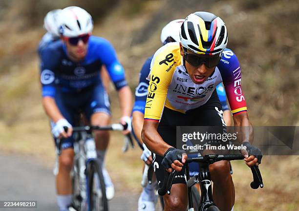 Egan Bernal of Colombia and Team INEOS Grenadiers competes in the breakaway during the La Vuelta - 80th Tour of Spain 2025, Stage 16 a 167.9km stage...