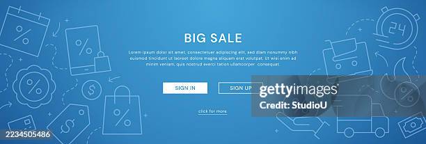 big sale web banner modern vector illustration - mall background stock illustrations
