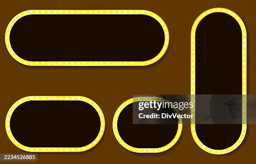Yellow light frame vector set Yellow light frame vector set