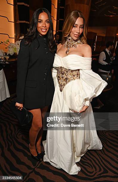Rochelle Humes and Munroe Bergdorf attend the ELLE Style Awards 2025 in partnership with Topshop at Brasserie Zedel on September 9, 2025 in London,...