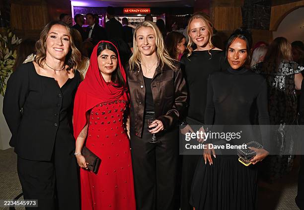 Lucy Bronze, Malala Yousafzai, Leah Williamson, Hannah Hampton and Saffron Hocking attend the ELLE Style Awards 2025 in partnership with Topshop at...