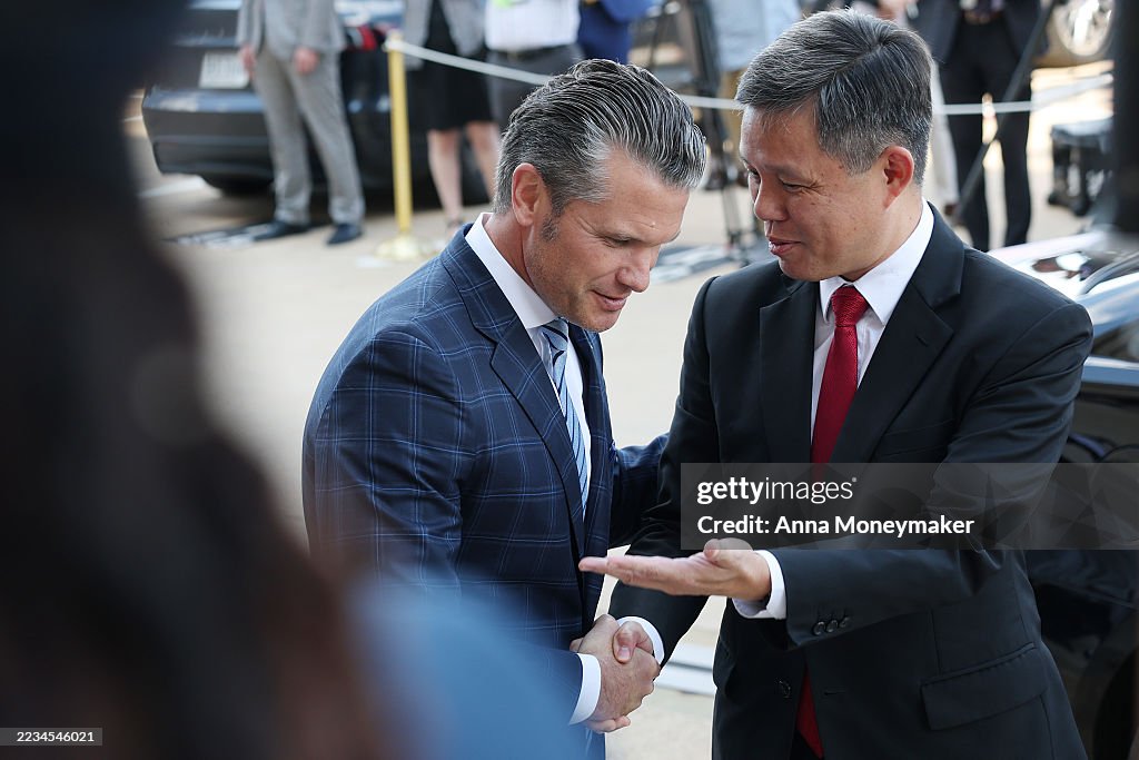 U.S. Secretary of War Pete Hegseth greets Singaporean Minister for... News  Photo - Getty Images U.S. Secretary of War Pete Hegseth greets Singaporean Minister for... News  Photo - Getty Images