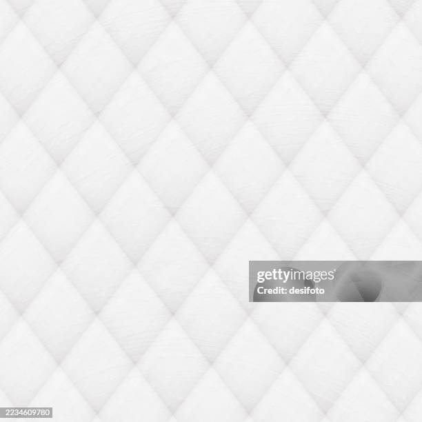 abstract three dimensional blank empty full frame modern art diamond pattern slanted checked design 3d quilted design for headboards, duvets, sofa for calm serene pastel white gray vector background. - quilted stock illustrations