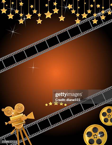 filmpreisverleihung nacht hintergrundvorlage - orange - filmposter stock-grafiken, -clipart, -cartoons und -symbole