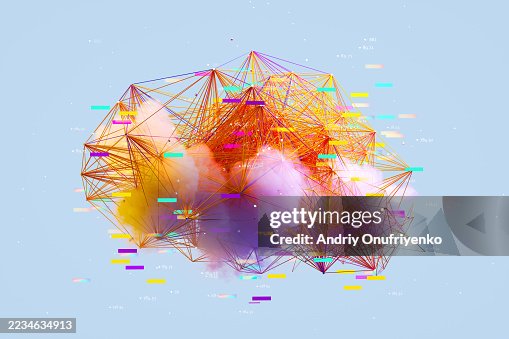 Multicoloured abstract AI data cloud Multicoloured abstract AI data cloud