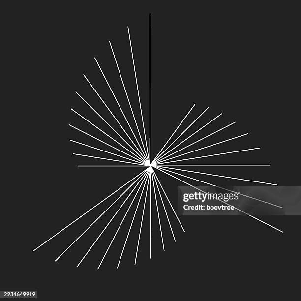 abstract black and white turning twisted radial line technology symbol pattern - fractal stock illustrations