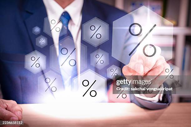 interest rate percentage icon concept, the concept of interest rates - interest rate stock pictures, royalty-free photos & images