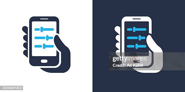 mobile adjustment glyph solid icon. solid icon that can be applied anywhere, simple, pixel perfect and modern style. - cooling installations stock illustrations