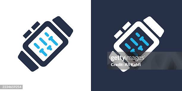 smartwatch glyph solid icon. solid icon that can be applied anywhere, simple, pixel perfect and modern style. - cooling installations stock illustrations