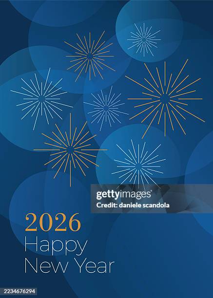 bildbanksillustrationer, clip art samt tecknat material och ikoner med 2026 - happy new year background with fireworks. - nyårsafton