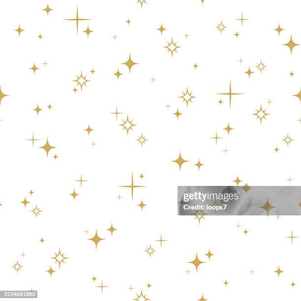 seamless golden star pattern on white background - neutral holiday background stock illustrations