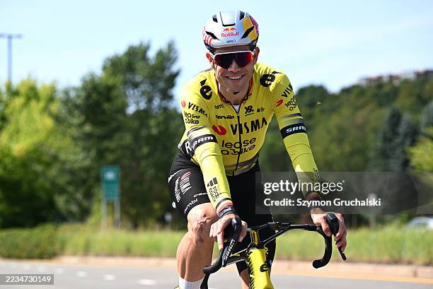 Wout Van Aert of Belgium and Team Visma | Lease during the training prior to the 14th Grand Prix Cycliste de Quebec & Montreal 2025 / #UCIWT / on...
