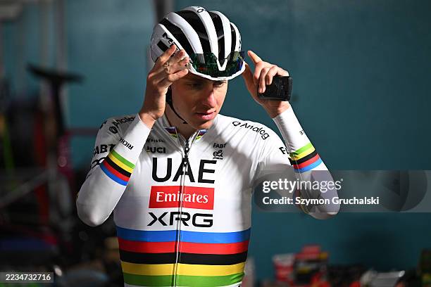 Tadej Pogacar of Slovenia and UAE Team Emirates - XRG during the training prior to the 14th Grand Prix Cycliste de Quebec & Montreal 2025 / #UCIWT /...