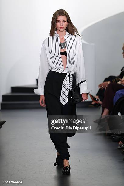 Model walks the runway at the Ralph Lauren show during September 2025 New York Fashion Week on September 10, 2025 in New York City.