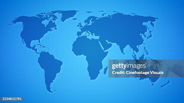 World Map on Blue Background