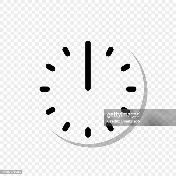 ilustrações de stock, clip art, desenhos animados e ícones de twelve o'clock clock icon - ponteiro dos minutos