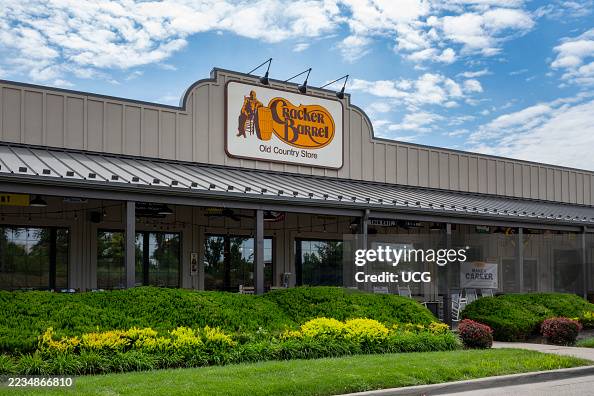 Storefront and logo of the Cracker Barrel Old Country Store in Olathe, Kansas. Storefront and logo of the Cracker Barrel Old Country Store in Olathe, Kansas.