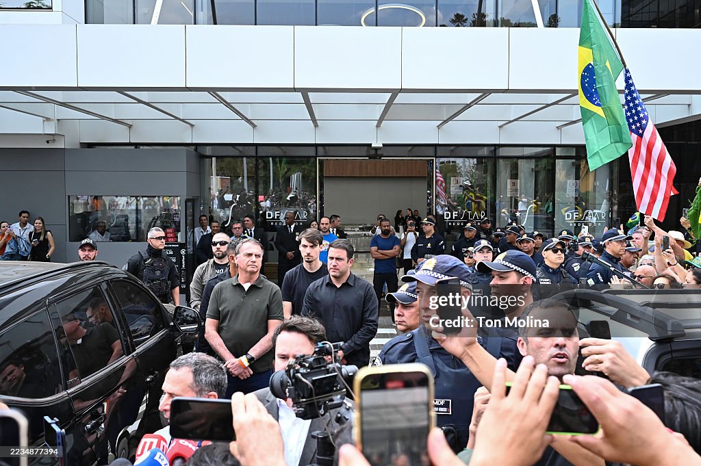 Supporters Of Jair Bolsonaro Gather To Support Him After Being Sentenced To 27-Year in Prison