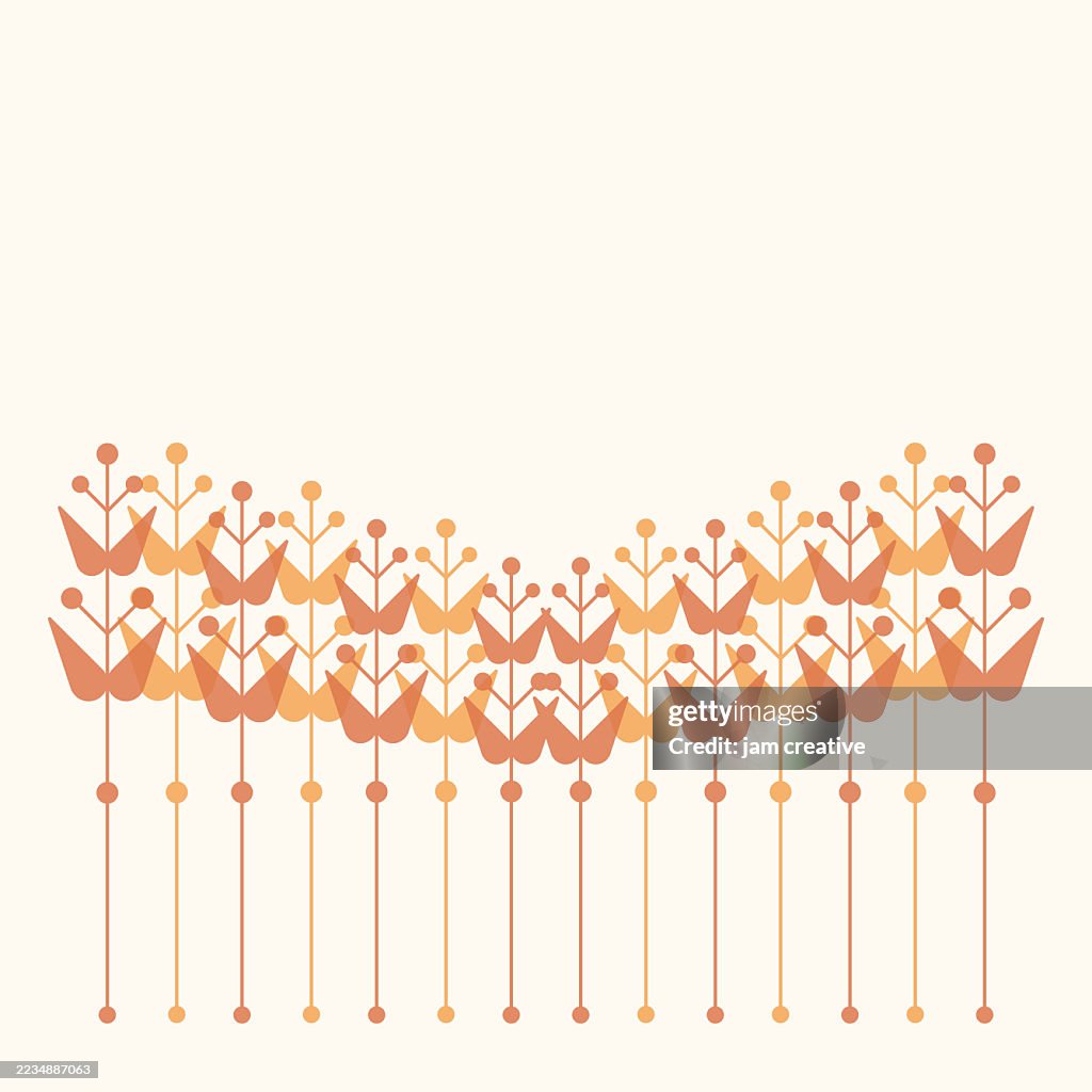 1960s Inspired Abstract Autumn Harvest Background