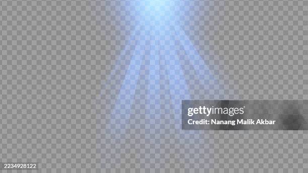 blue sunlight or flare light with transparent background - flashlight beam stock illustrations
