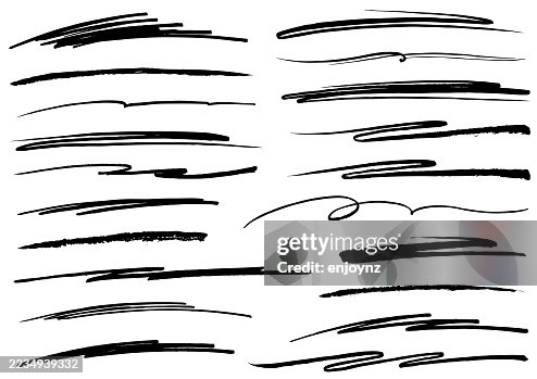 Black marker pen underline patterns vector Black marker pen underline patterns vector