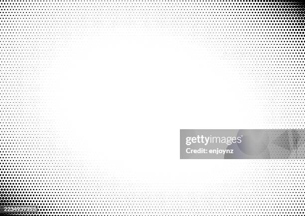 rahmen mit halbtonverlauf und schwarzem punktmuster - vignettierung stock-grafiken, -clipart, -cartoons und -symbole