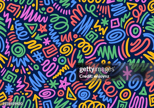 Multicolored seamless doodle scribbles background Multicolored seamless doodle scribbles background