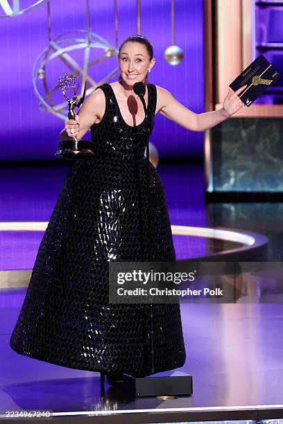 Erin Doherty accepts the Emmy award for Outstanding Supporting Actress in a Limited or Anthology Series or Movie for "Adolescence" at the 77th...