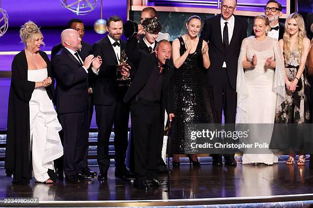 Stephen Graham accepts the Emmy award for Outstanding Limited or Anthology Series for "Adolescence" at the 77th Primetime Emmy Awards held at the...