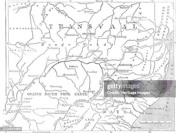 Map of the Transvaal and adjacent provinces, 1881. The British in South Africa. 'If now, therefore, her Majesty's Government should feel called upon,...