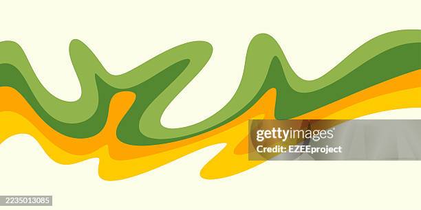 abstract vintage wavy lines background. retro style colorful stripes graphic. psychedelic abstract pattern for wallpaper. groovy and nostalgic swirl design - funky stock illustrations
