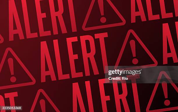 ilustrações de stock, clip art, desenhos animados e ícones de alert caution warning red glow abstract background - ícone de notificação