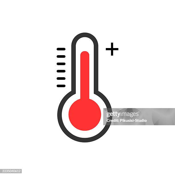 bildbanksillustrationer, clip art samt tecknat material och ikoner med thermometer icon, minimalist temperature symbol - värme