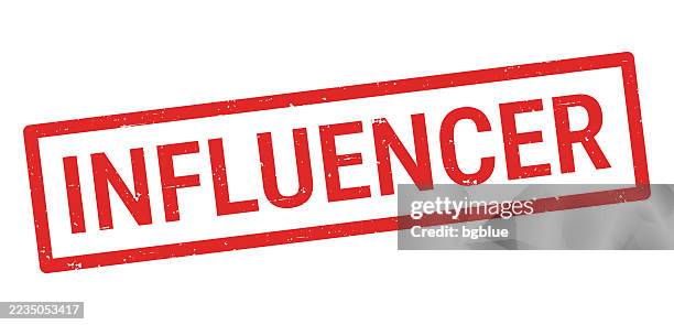 influencer - red rubber stamp on white background - convincing stock illustrations