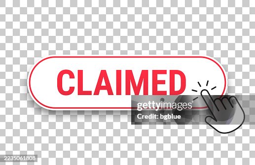 Claimed - 3D click web button with hand cursor on blank background Claimed - 3D click web button with hand cursor on blank background