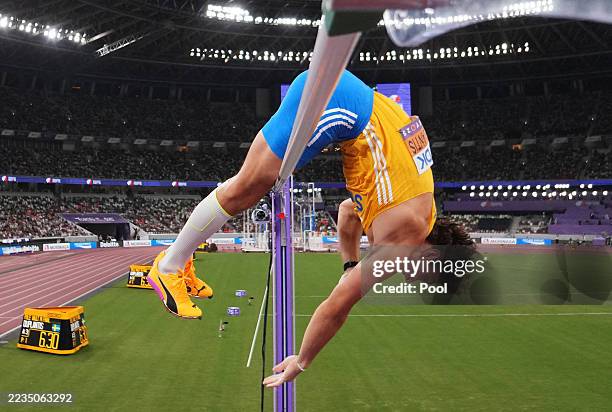 Sweden's Armand Duplantis breaks the world record during his jump during the Men's Pole Vault Final on day three of the World Athletics Championships...