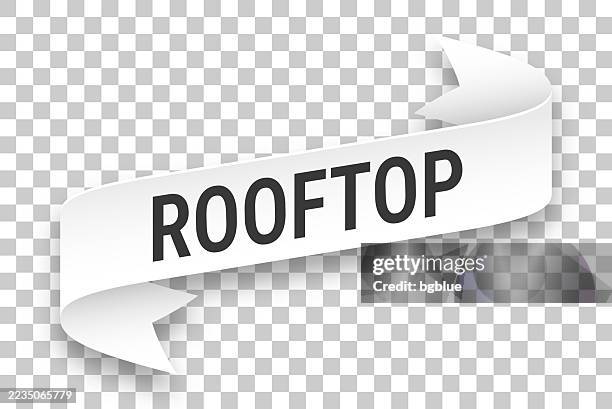 rooftop - 3d banner on transparent background - rooftop garden stock illustrations