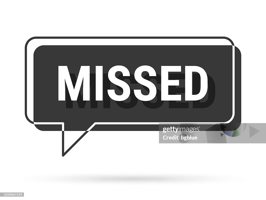 Manqué - bulle de dialogue noire 3D sur fond blanc