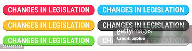 changes in legislation - colorful 3d click web buttons on blank background - shift knob stock illustrations