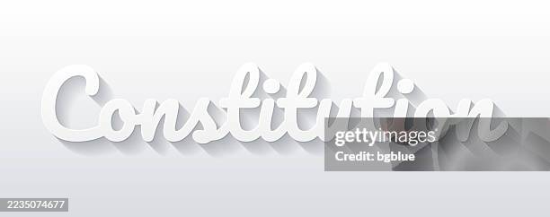 constitution - flat design with paper cut effect on blank background - constitution paper stock illustrations