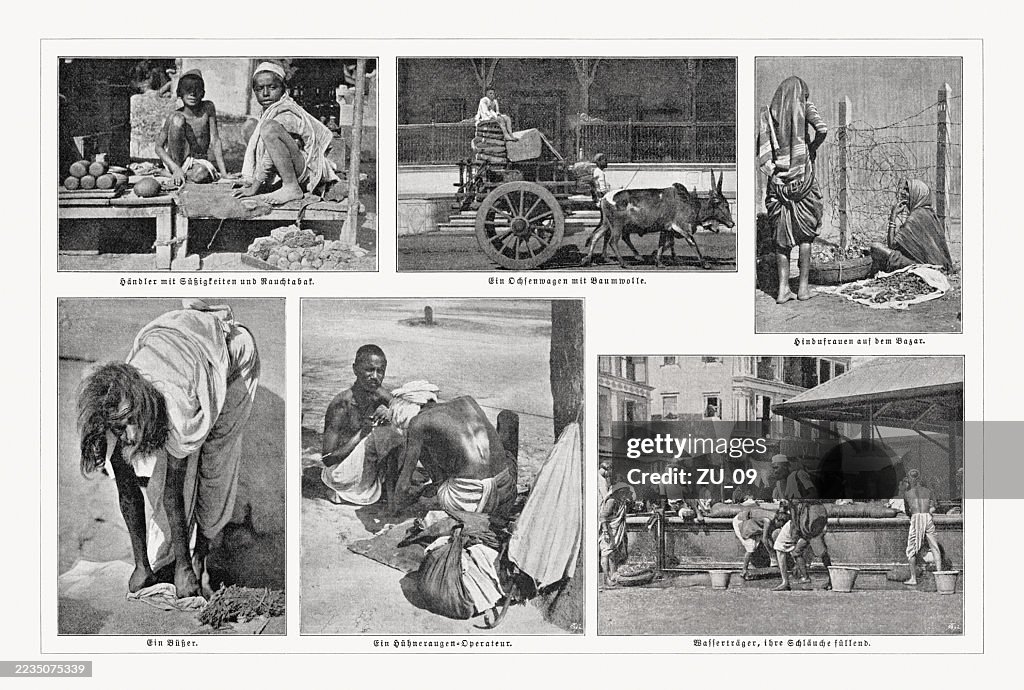 On the streets of Mumbai, India, halftone prints, published 1897