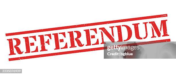referendum - red rubber stamp on blank background - voting sticker stock illustrations