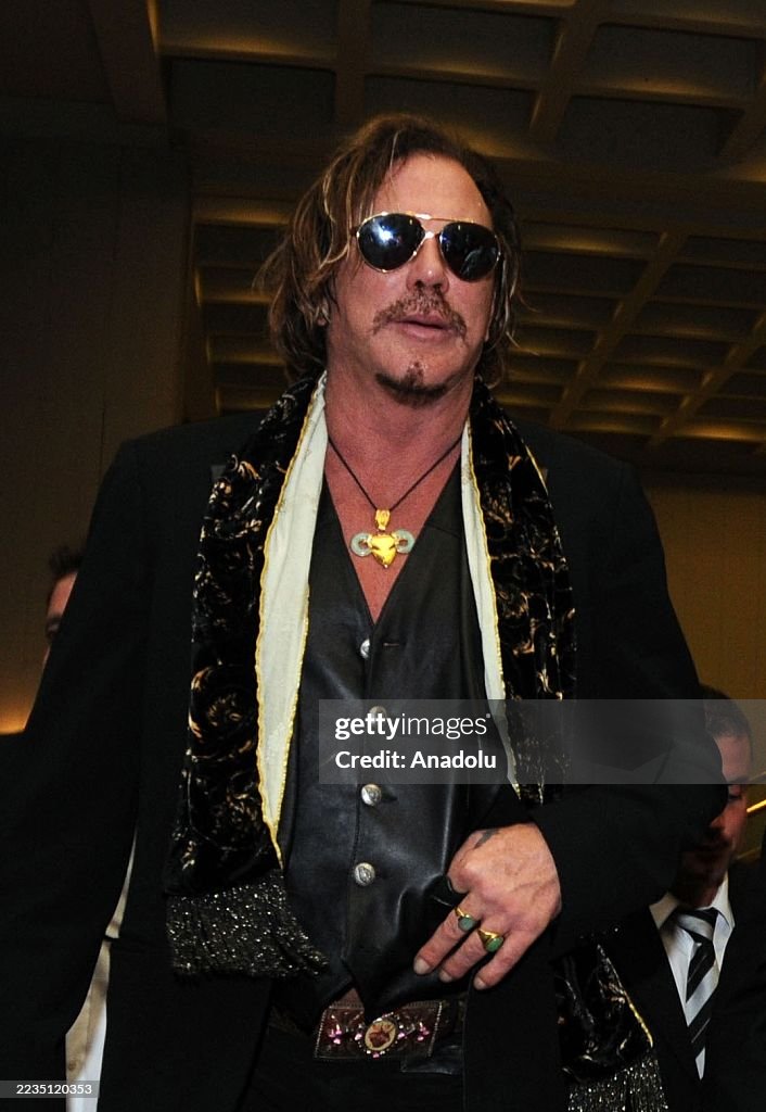 A file photo dated October 18 shows US actor Mickey Rourke attending ...