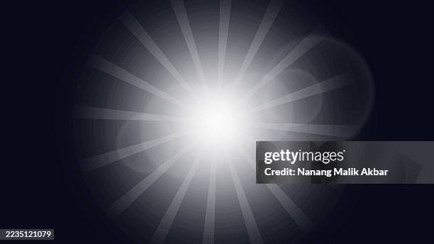 white sunlight or flare light with dark background - flashlight dark stock illustrations