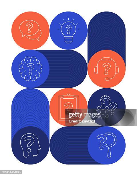 questions and confused concept banner design. problems, solutions, faq, support. - confused customer stock illustrations