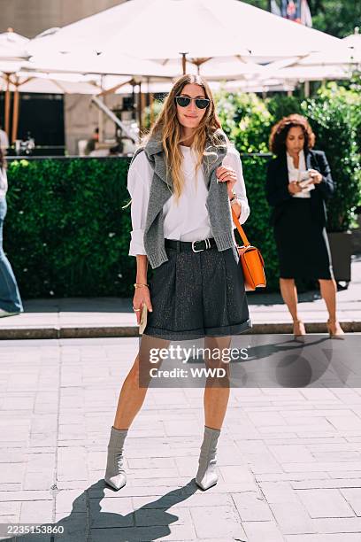 Street Style during New York RTW Spring Fashion Week 2026 on September 15, 2025 in New York, New York.