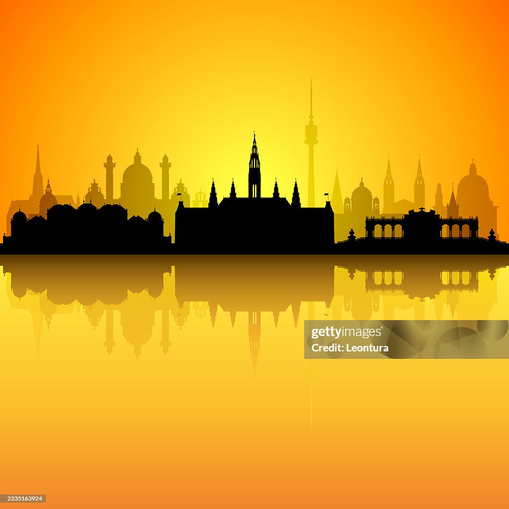 Vienna Skyline Silhouette (All Buildings Are Complete and Moveable)