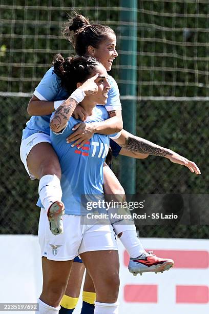 Martina Piemonte of Lazio women celebrates a second goal during the Serie A women's Cup match between Lazio women and Parma women at the Formello...