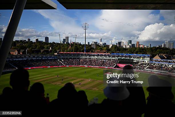 General view of play during the Vitality Blast Men's Semi-Final match between Northamptonshire Steelbacks and Hampshire Hawks at Edgbaston on...